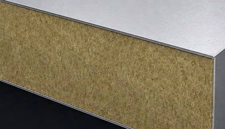 Steel faced, mineral wool filled